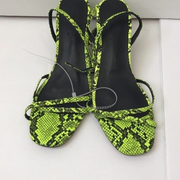 FREE PEOPLE Green Black Salina Strappy Heeled Sandals Size 6 - Picture 2 of 8